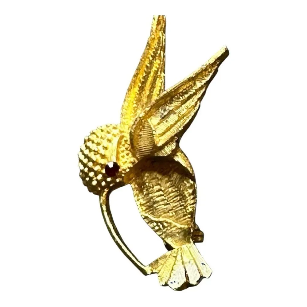 Vintage Gold Hummingbird Brooch
